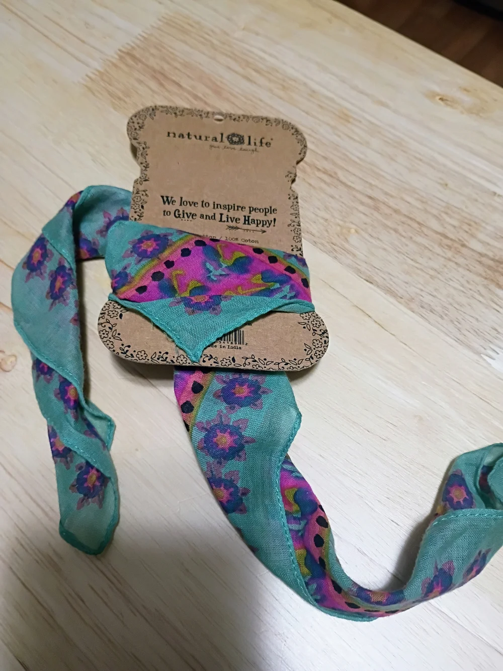 Natural Life Hair Accessory - Teal & Pink Floral
